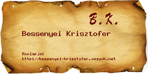 Bessenyei Krisztofer névjegykártya